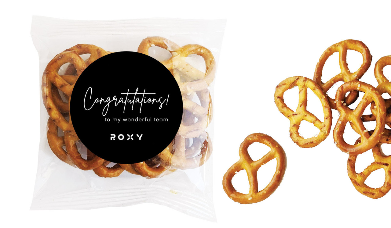 Signature Black Congratulations Personalised Bag Of Pretzels
