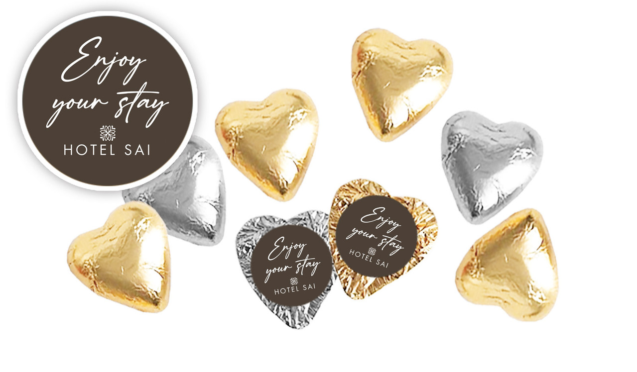 Chocolat Hospitality Branded Foil Chocolate Hearts