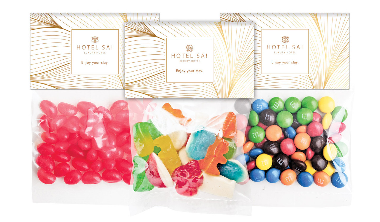Flowing Lines Hospitality Branded Lolly Bag With Topper