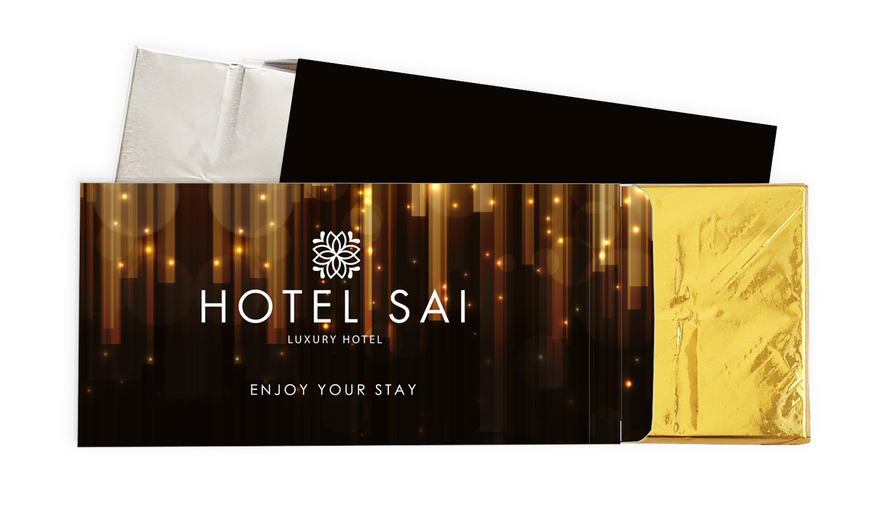 Hanging Glass Hospitality Branded Chocolate Bar In A Box