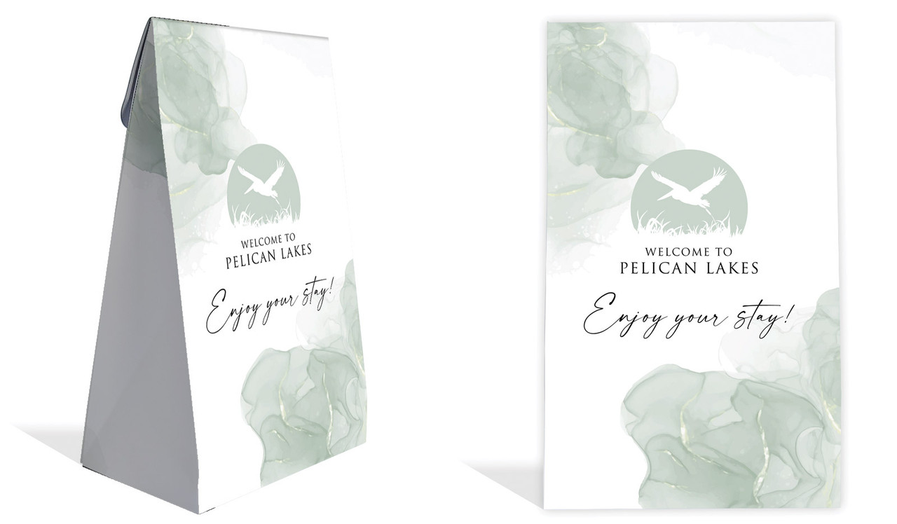 Misty Watercolour Hospitality Branded Gusset Favour Bag
