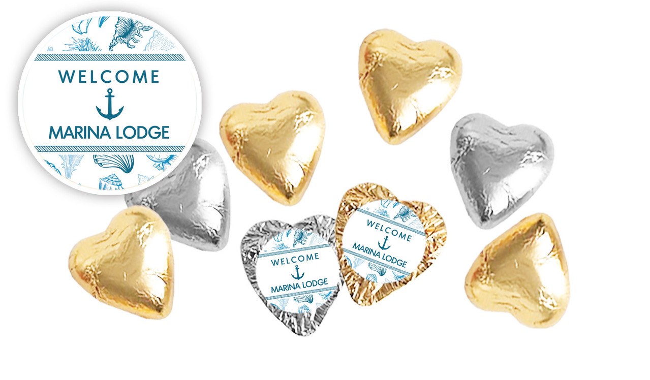 Sea Shells Hospitality Branded Foil Chocolate Hearts
