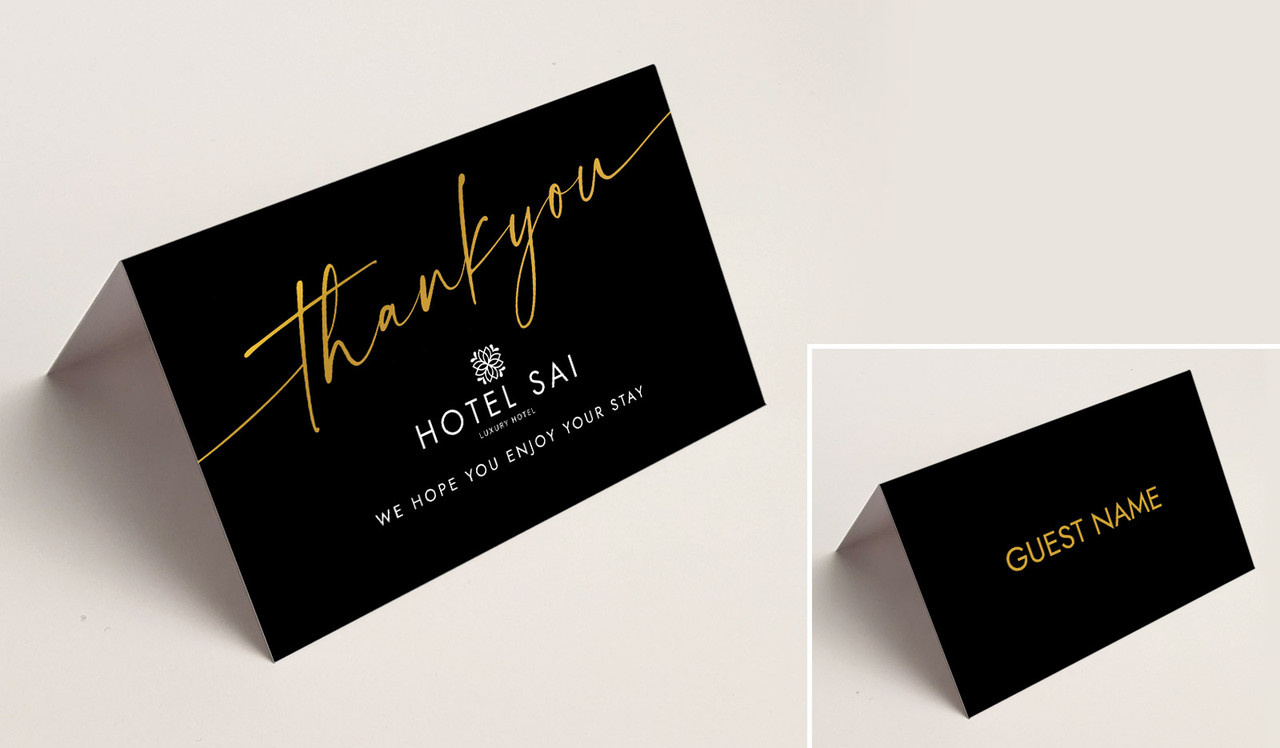 Simple Thank You Hospitality Branded Place Cards