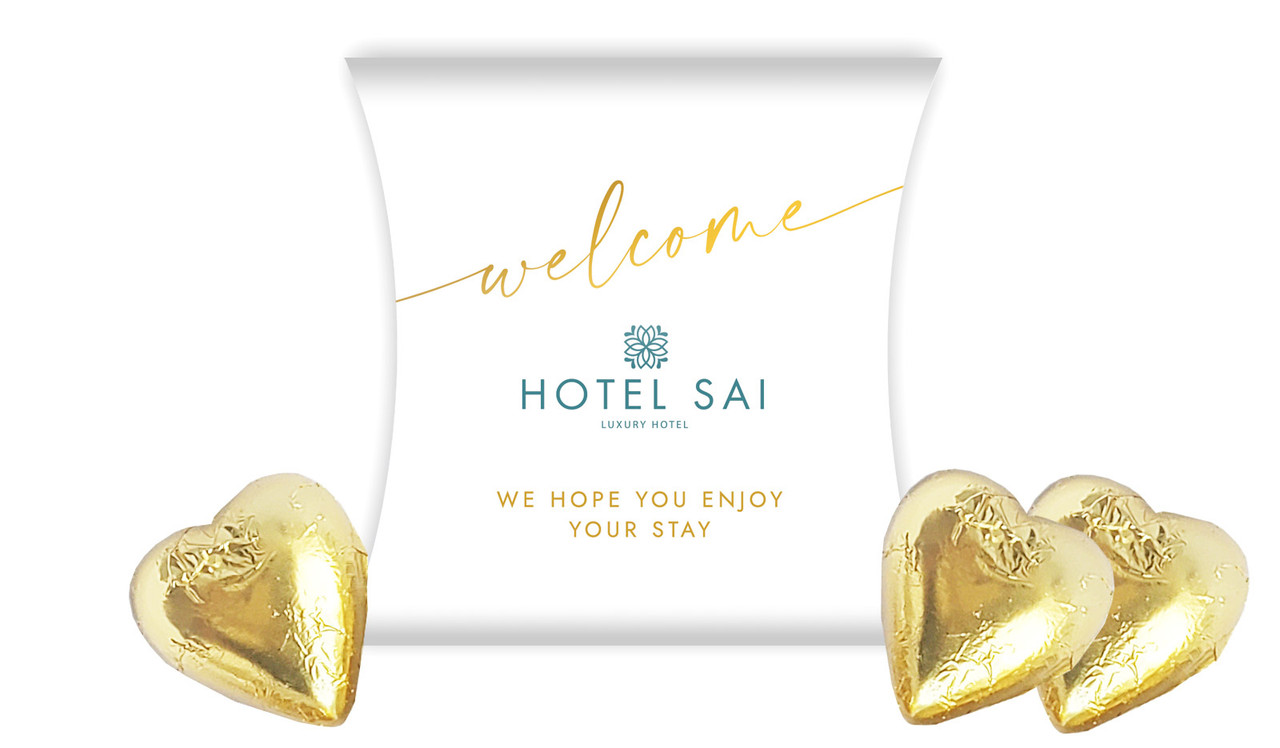 Simple Welcome Hospitality Branded Pillow Boxes