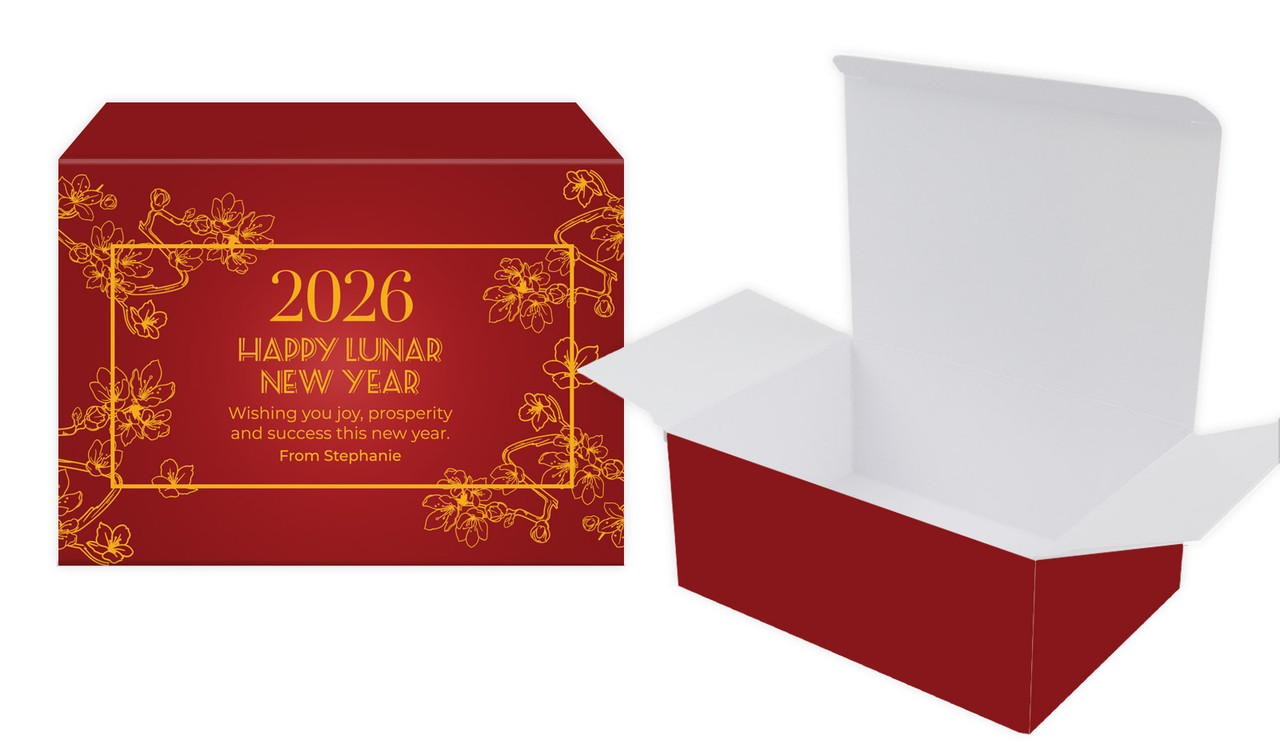 Cherry Blossoms Chinese New Year Personalised Tuck Gift Box