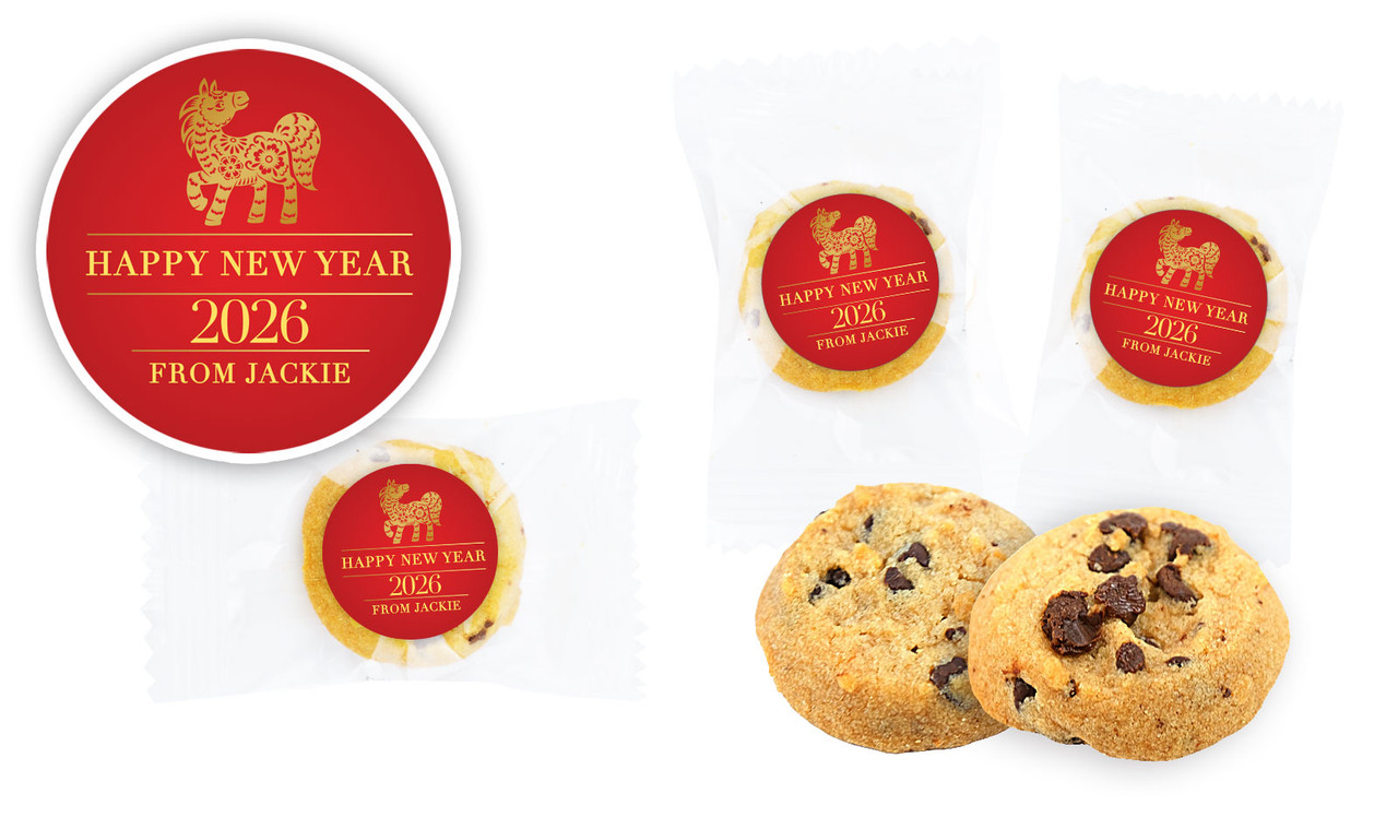 Floral Personalised Chinese New Year Bite-Size Cookie 5g