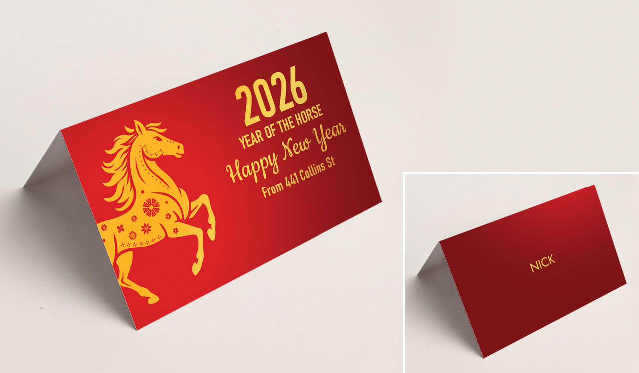 Happy Chinese New Year Place Cards With Guest Names
