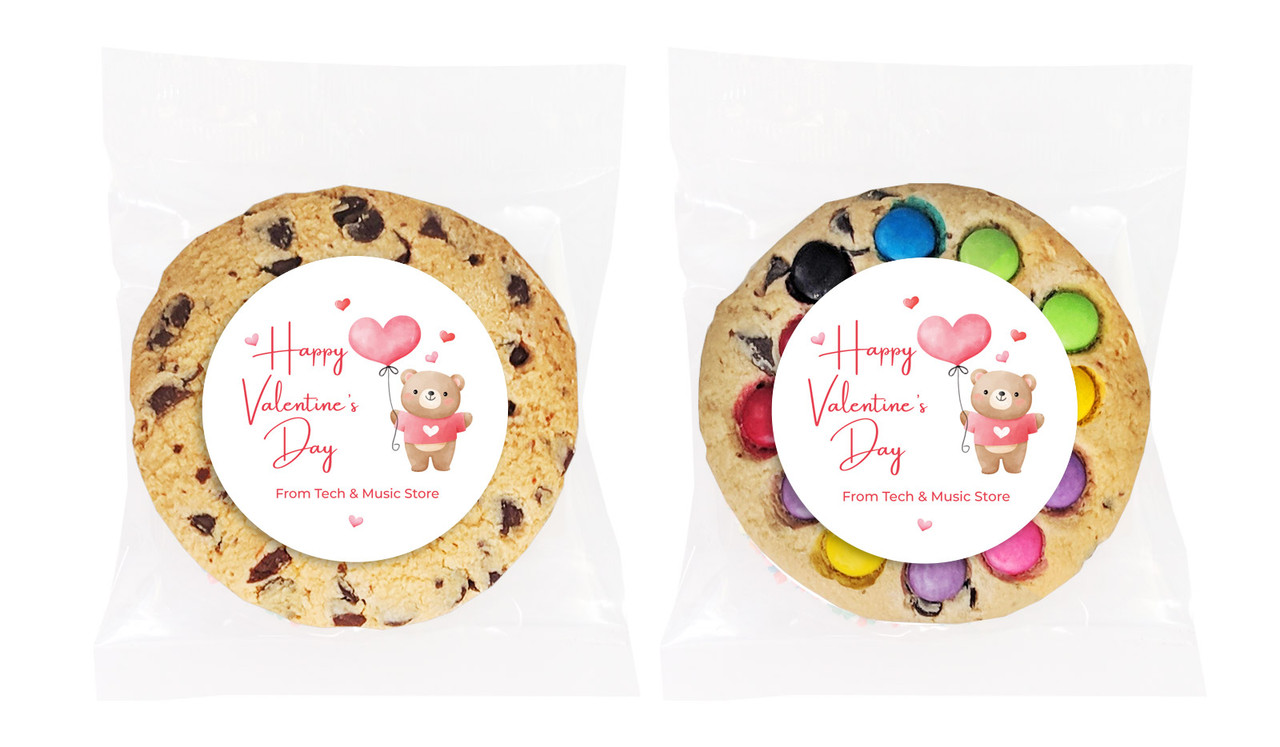 Bear Balloon Valentines Day Personalised Cookie