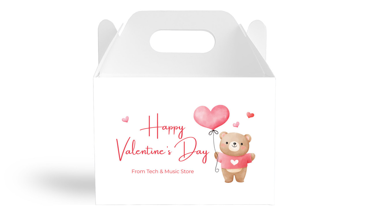 Bear Balloon Valentines Day Personalised Gable Favour Box