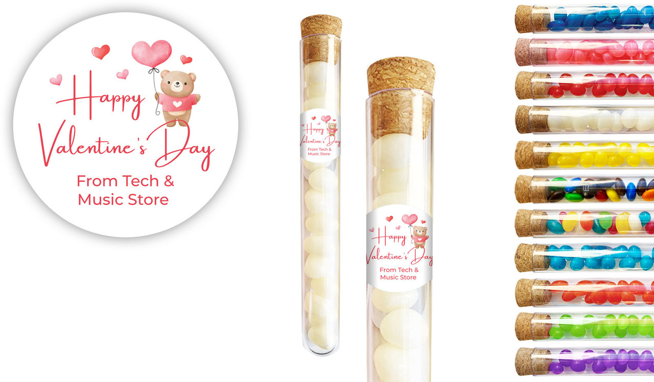 Bear Balloon Valentines Day Personalised Test Tubes