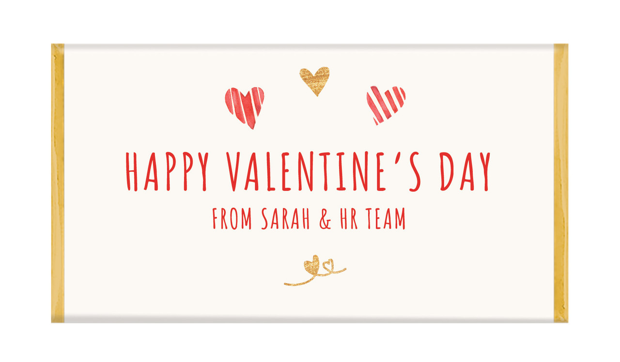 Just Hearts Valentine's Day Personalised Chocolate Bars