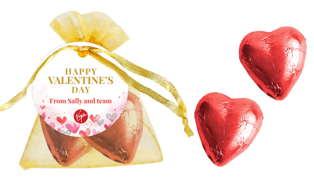Just Hearts Valentines Day Personalised Organza Bag