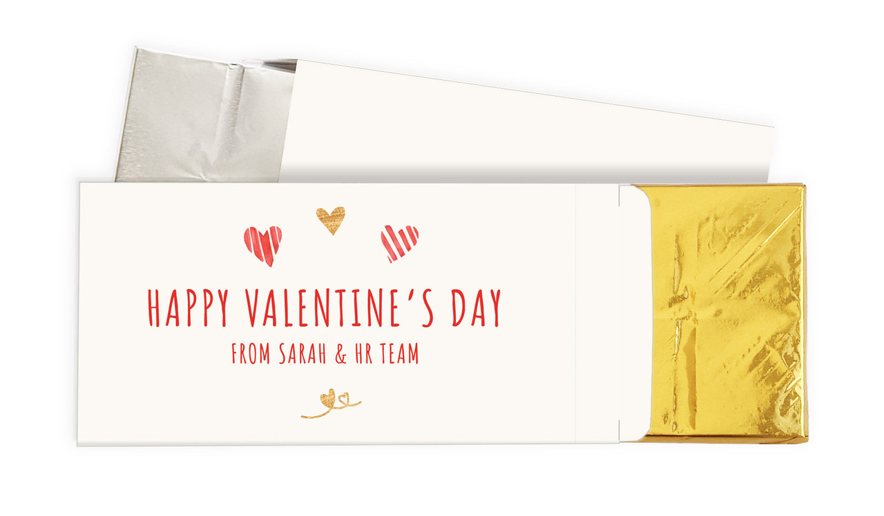 Just Hearts Valentines Day Personalised Chocolate Bar In A Box