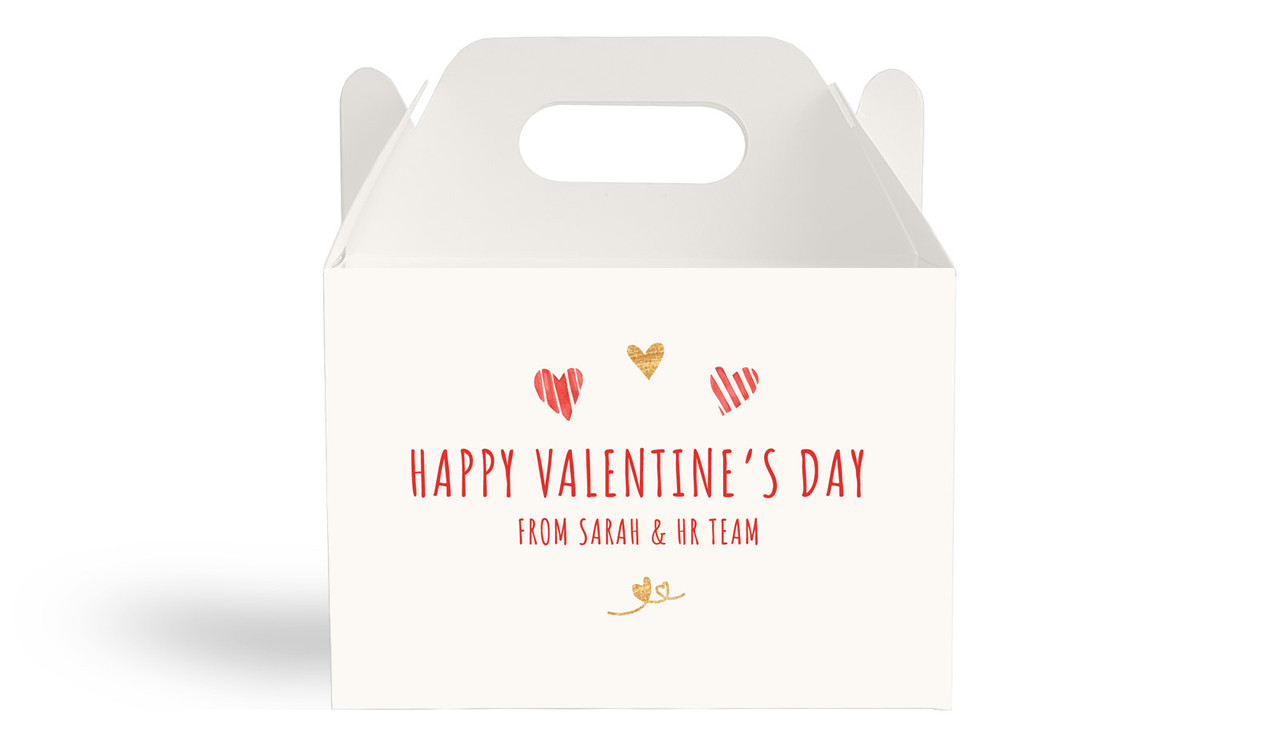 Just Hearts Valentines Day Personalised Gable Favour Box
