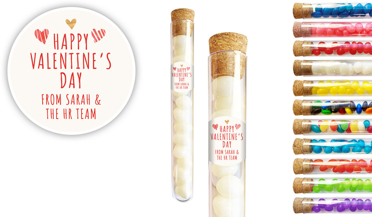 Just Hearts Valentines Day Personalised Test Tubes