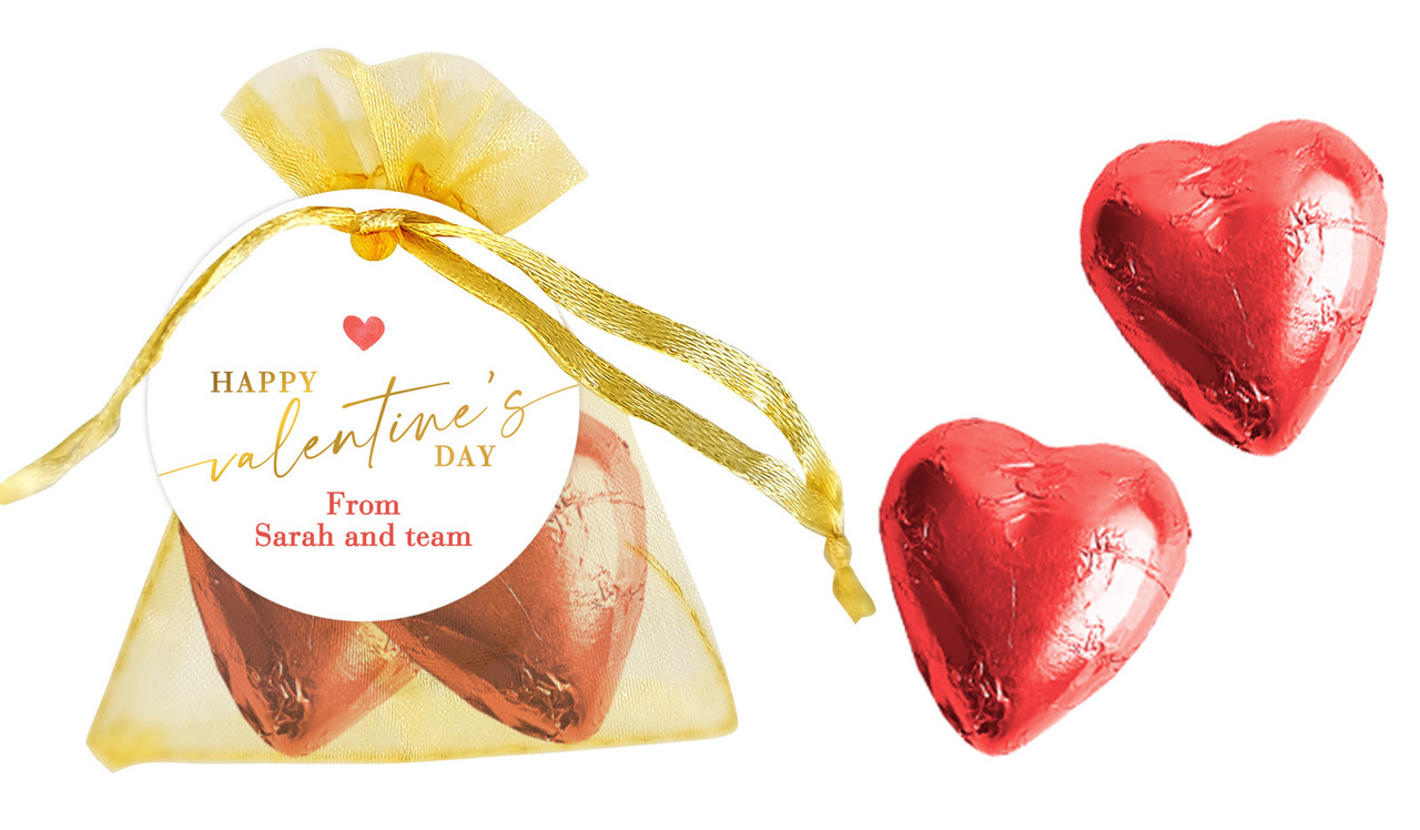 One Love Valentines Day Personalised Organza Bag