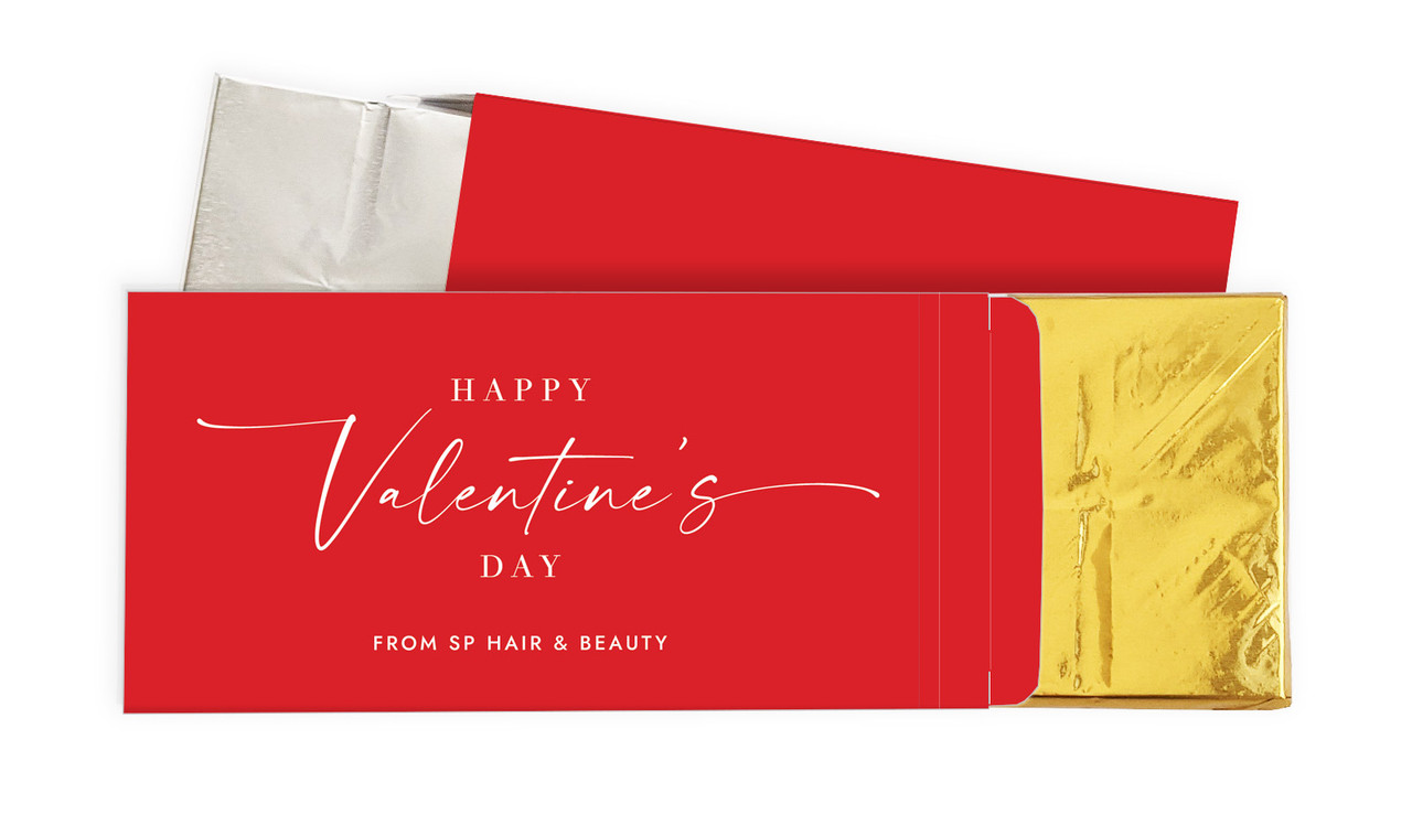 Only Red Valentines Day Personalised Chocolate Bar In A Box