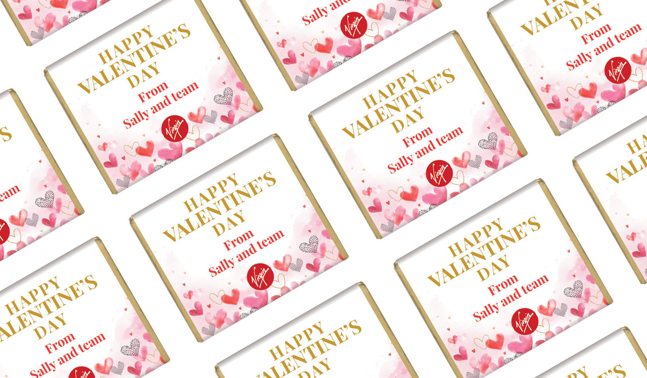 Watercolour Hearts Valentine's Day Mini Chocolates