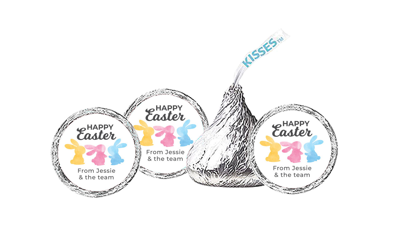 Colourful Bunnies Personalised Hersheys Kisses