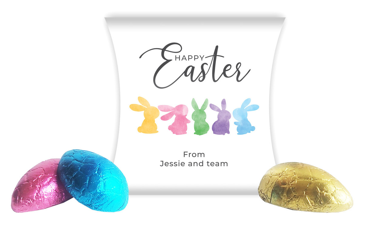 Colourful Bunnies Easter Pillow Box