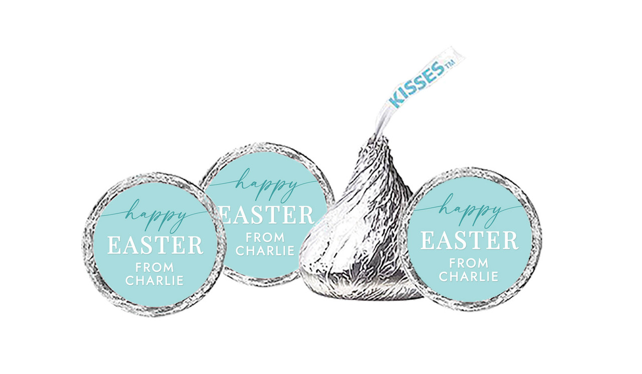 Beautiful Blue Personalised Easter Hersheys Kisses