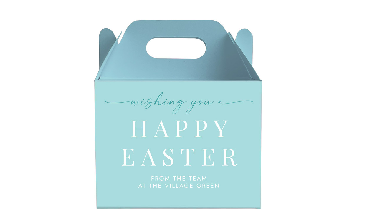 Beautiful Blue Personalised Easter Gable Favour Box