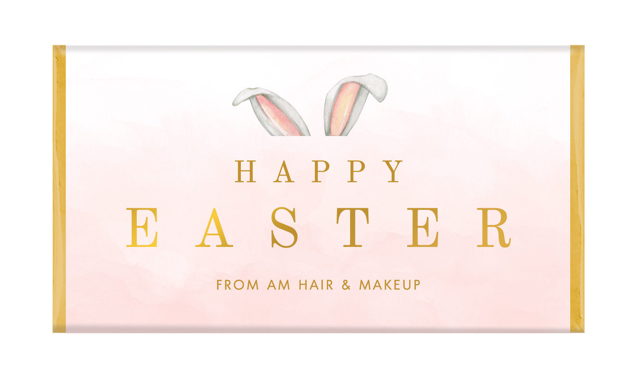 Blush Bunny Ears Personalised Easter Chocolate Bars