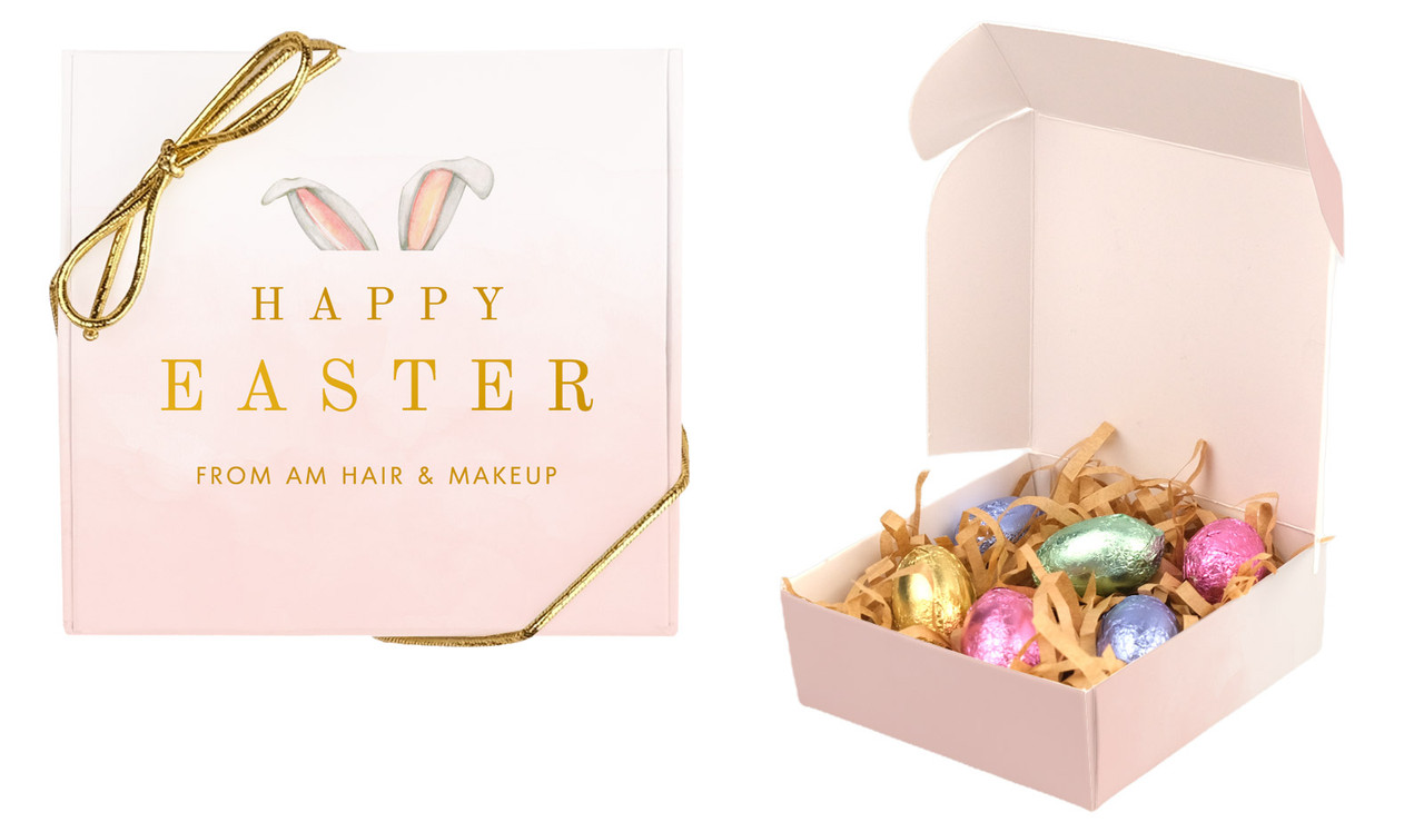 Blush Bunny Ears Personalised Easter Egg Nest Box