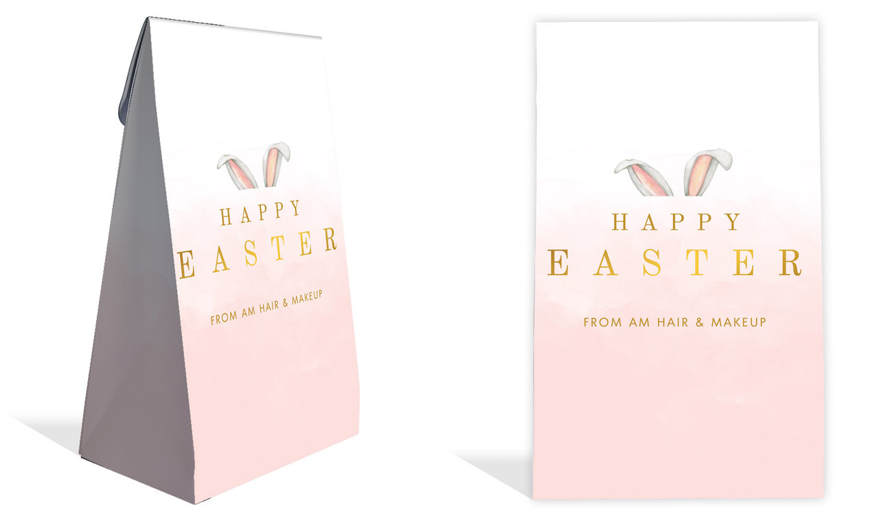 Blush Bunny Ears Personalised Easter Gusset Favour Bag