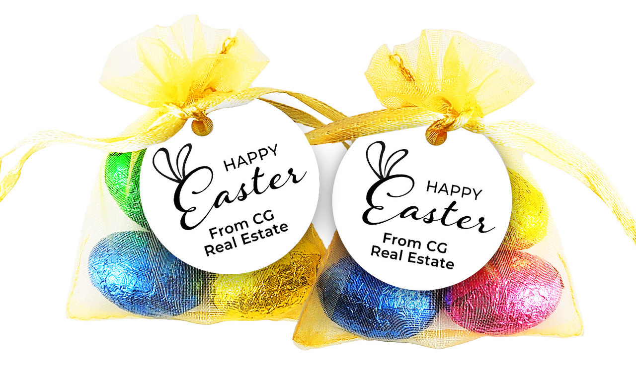 Fun Font Easter Egg Organza Bag With Tag