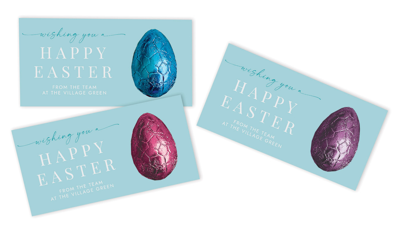 Beautiful Blue Personalised Easter Egg Card
