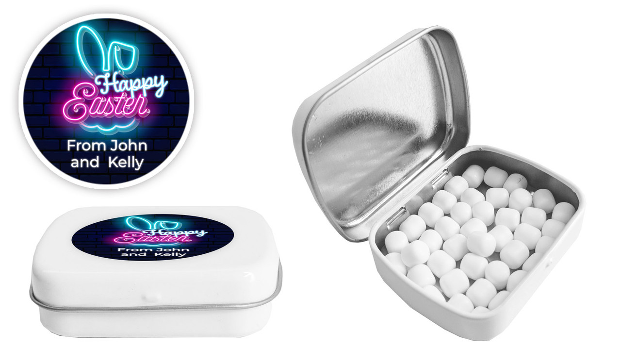 Neon Personalised Easter Mint Tins