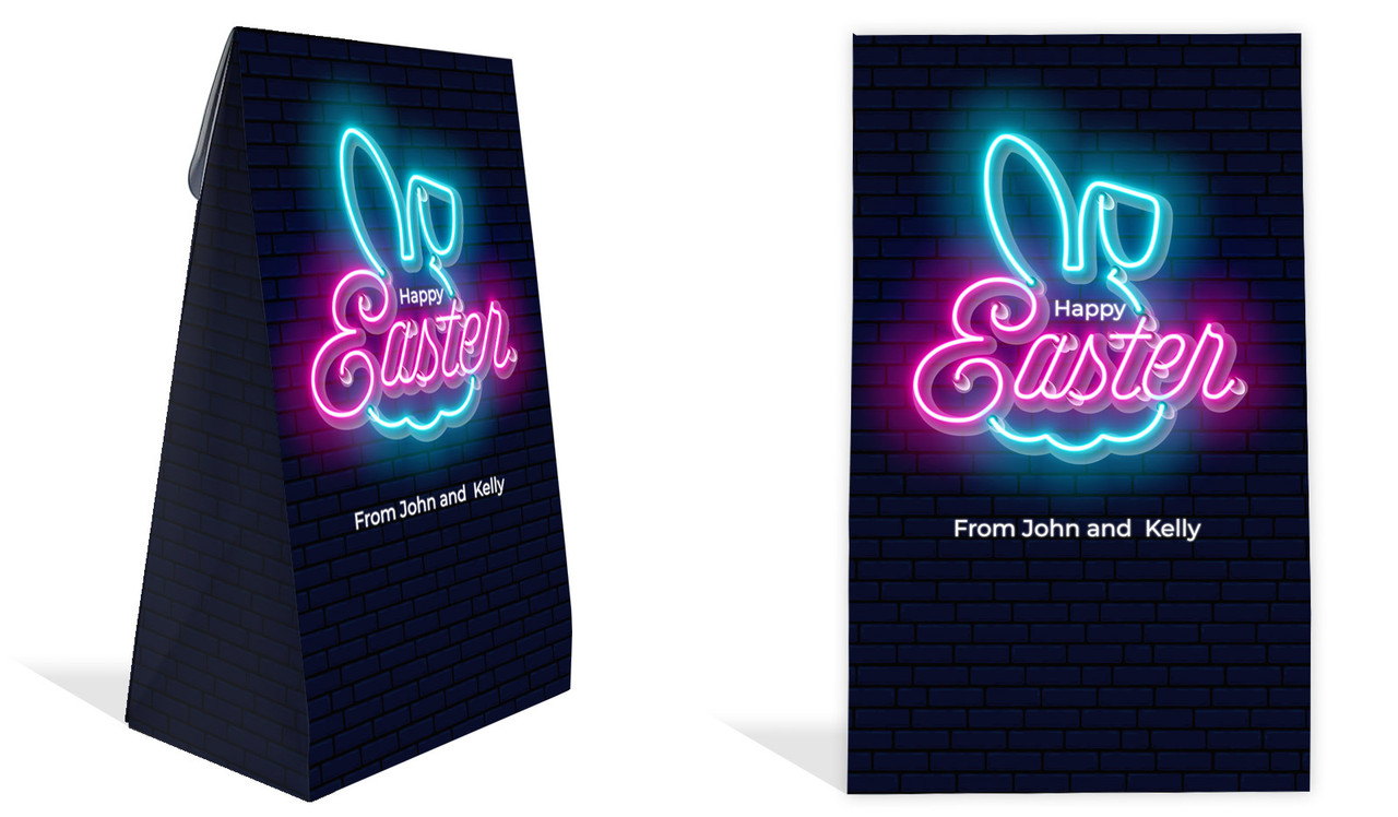 Neon Personalised Easter Gusset Favour Bag