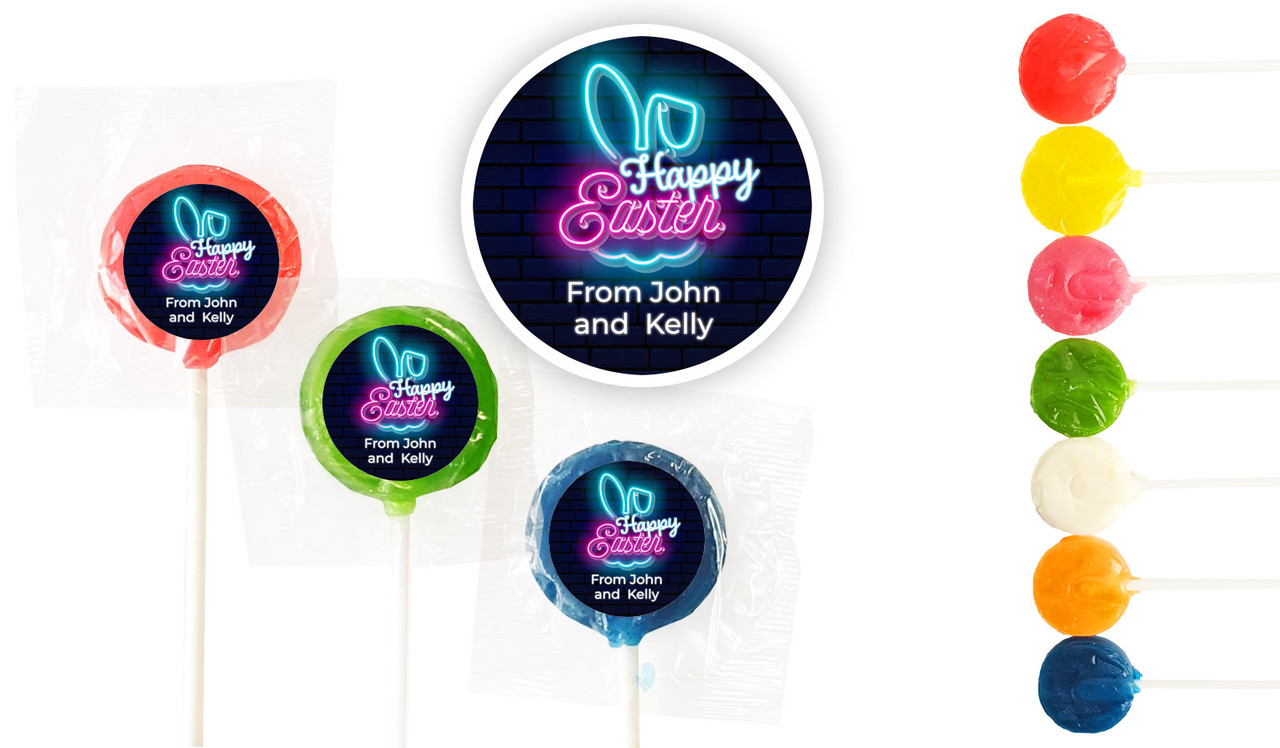 Neon Custom 3cm Easter Mini Lollipops