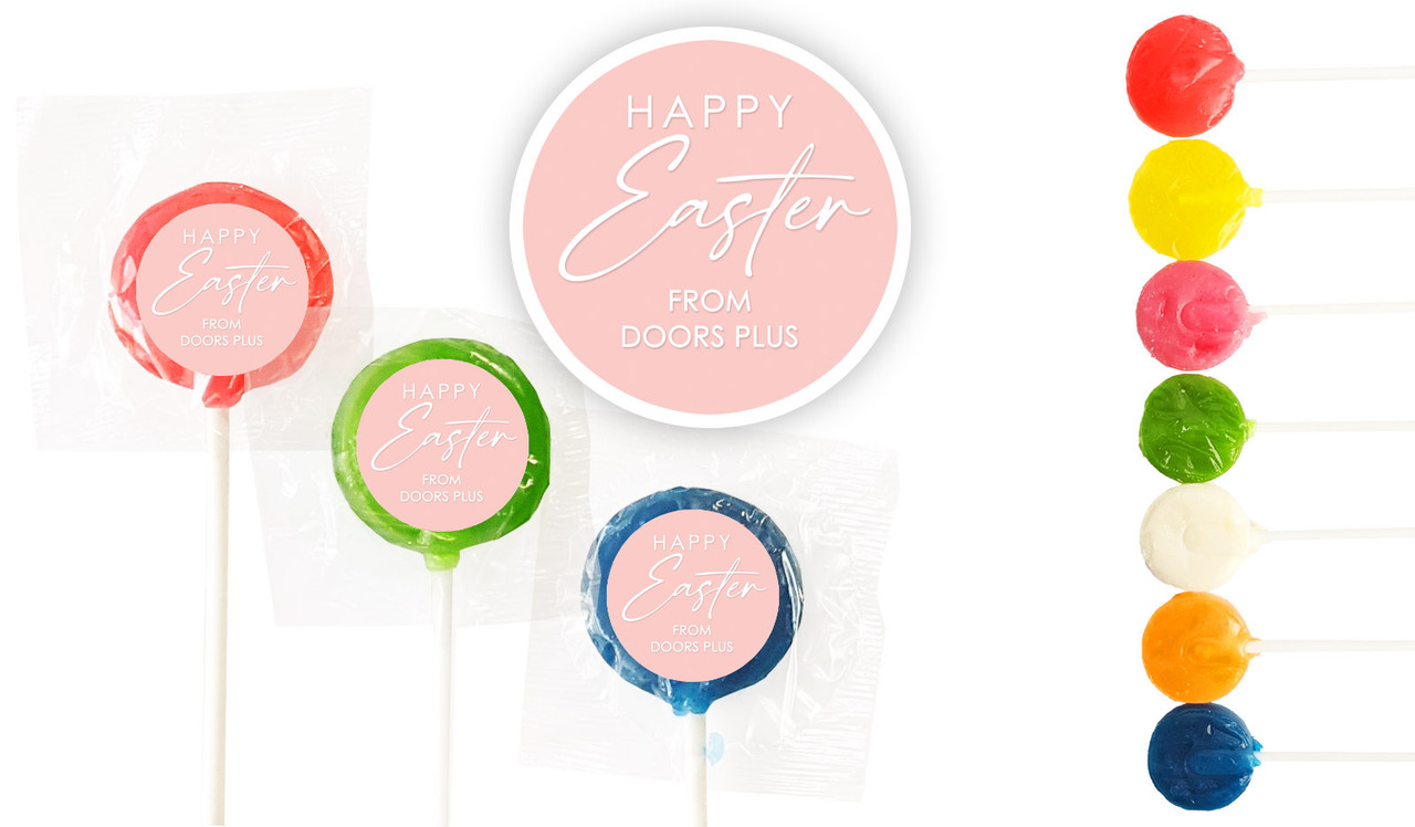 Pretty Pink Custom 3cm Easter Mini Lollipops