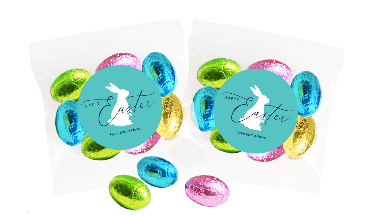 Turquoise Personalised Bag Of Easter Eggs