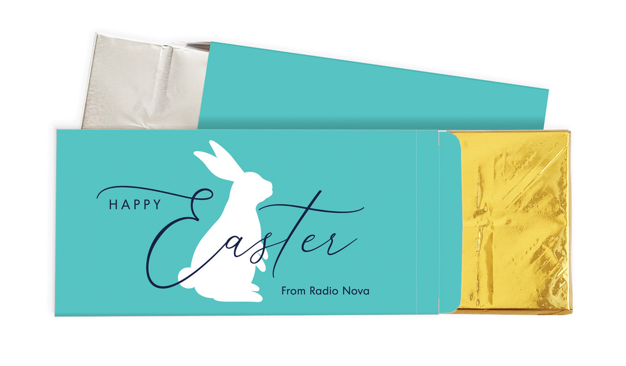 Turquoise Personalised Easter Chocolate Bar In A Box