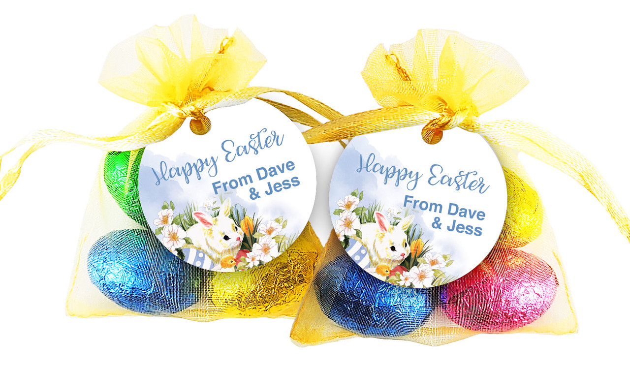 Easter Scene Easter Egg Organza Bag With Tag