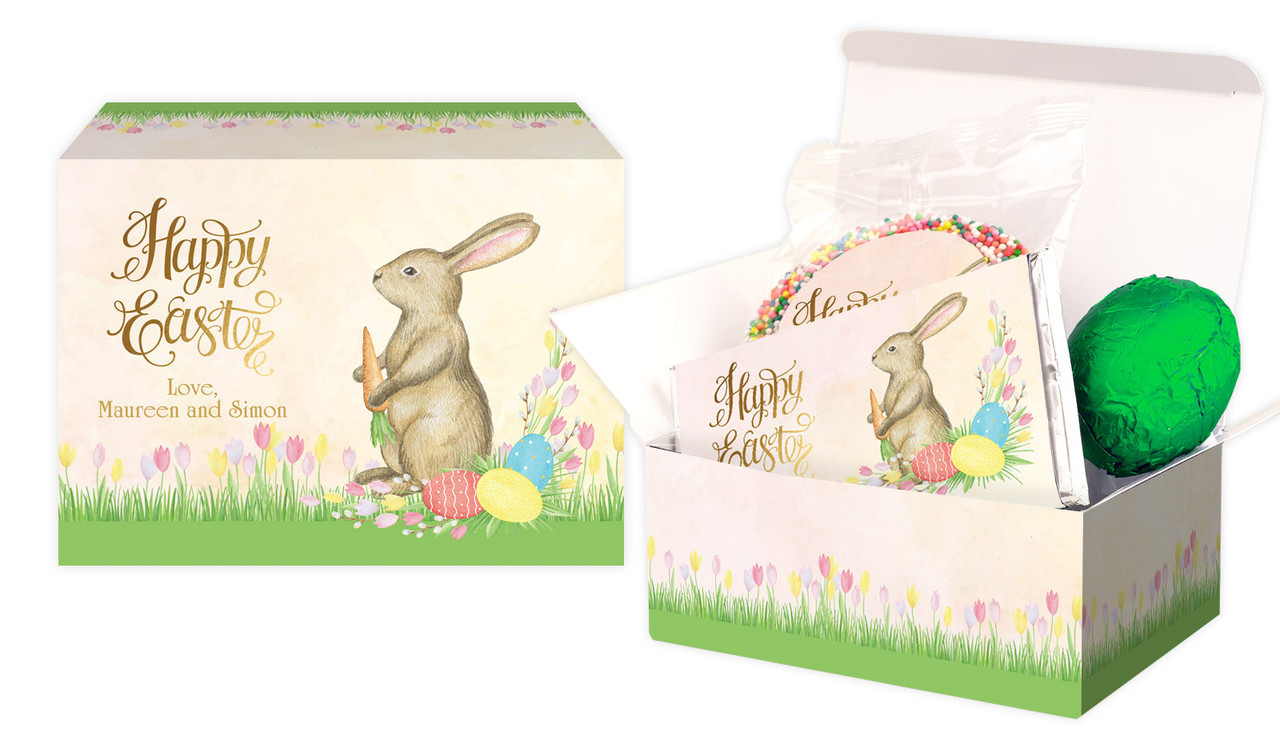 Green example of Personalised 3-Piece Easter Gift Box