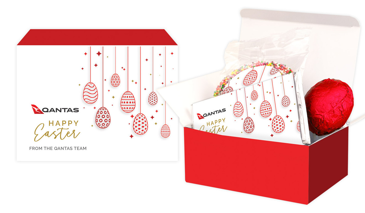 Red example of Personalised 3-Piece Easter Gift Box