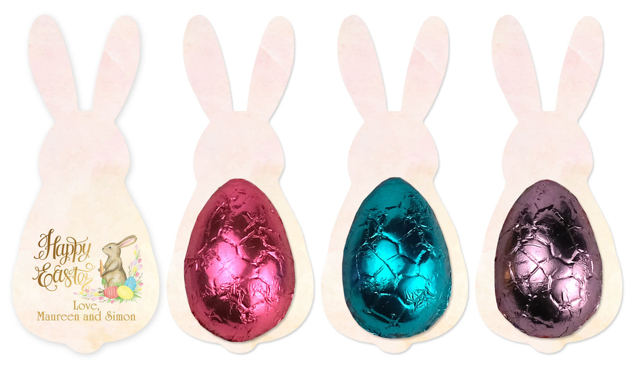 Beautiful Bunny-Shape Card WIth Chocolate Half Egg