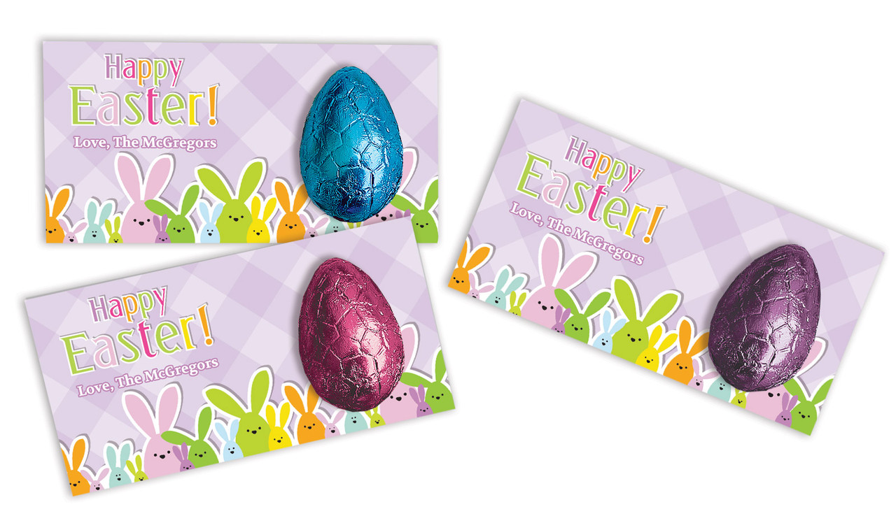 Fluffle Of Bunnies Personalised Easter Egg Card