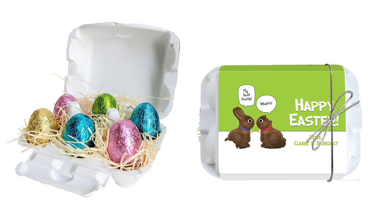 Chocolate Bunnies Personalised Easter Egg Carton