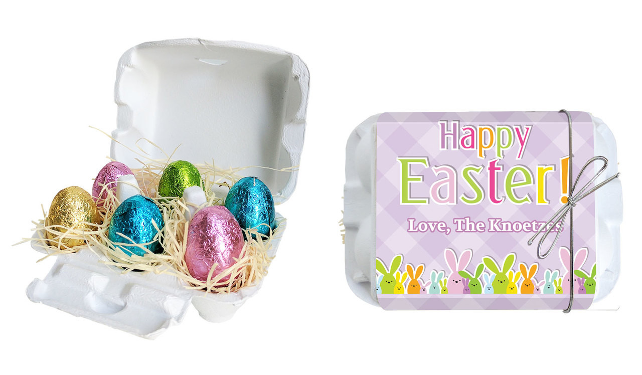 Fluffle Of Bunnies Personalised Easter Egg Carton