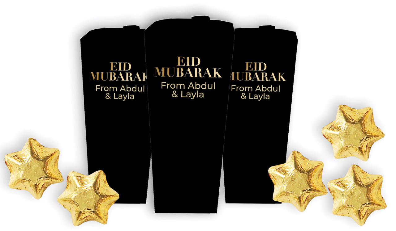 Black Personalised Eid Chocabox Favour Boxes
