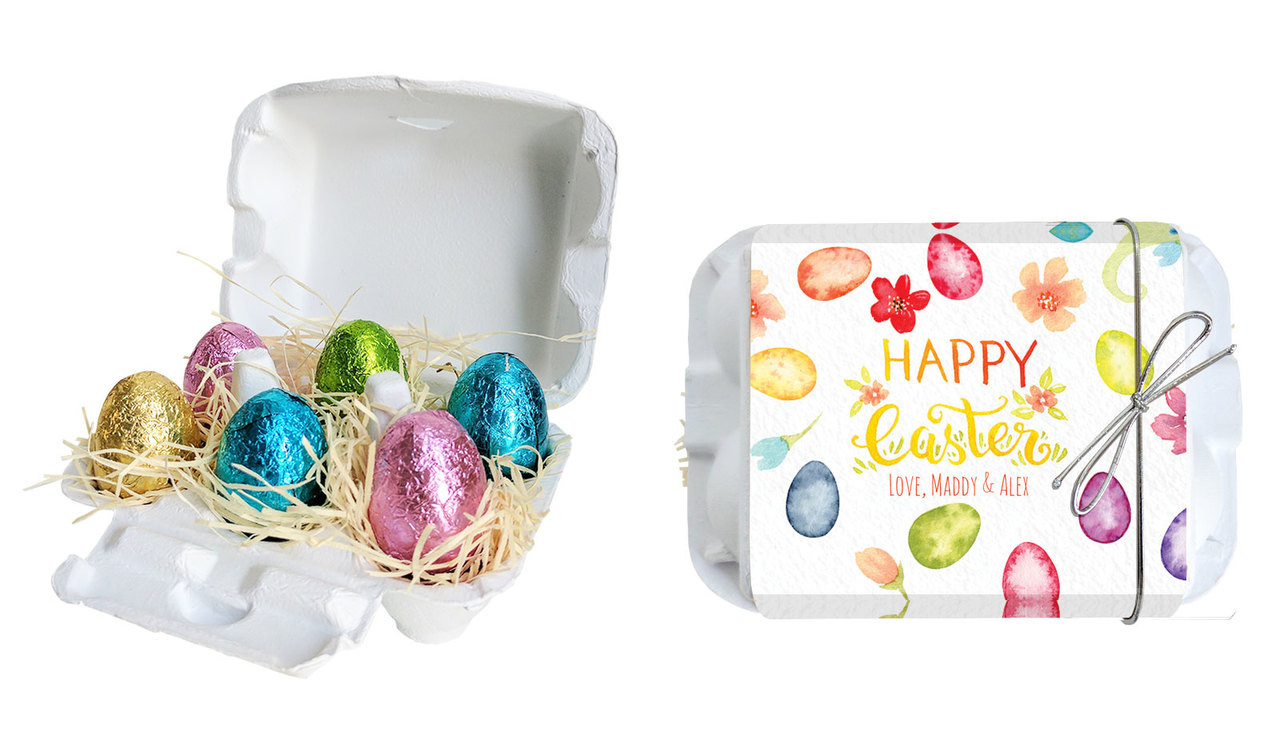 Watercolour Eggs Personalised Easter Egg Carton