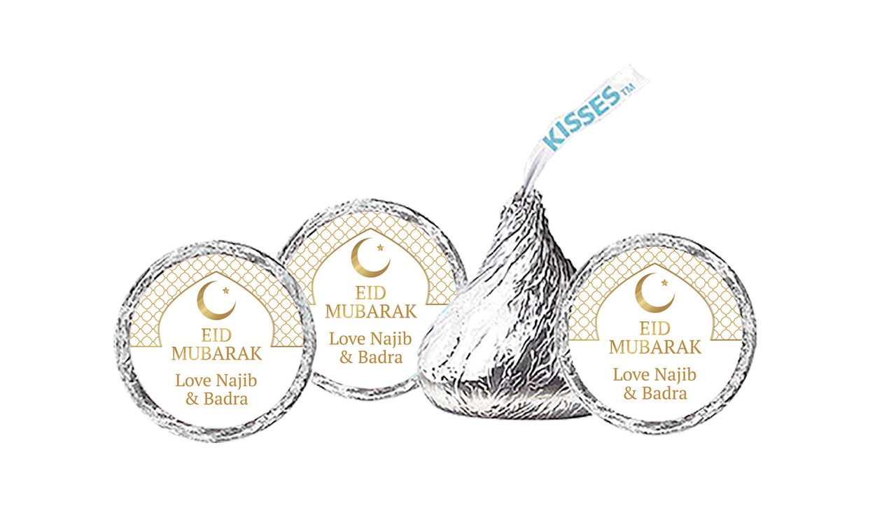 White Window Eid Mubarak Personalised Hershey's Kisses