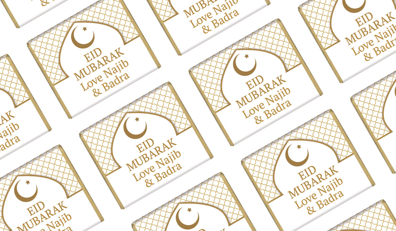 White Window Personalised Eid Mubarak Mini Chocolates