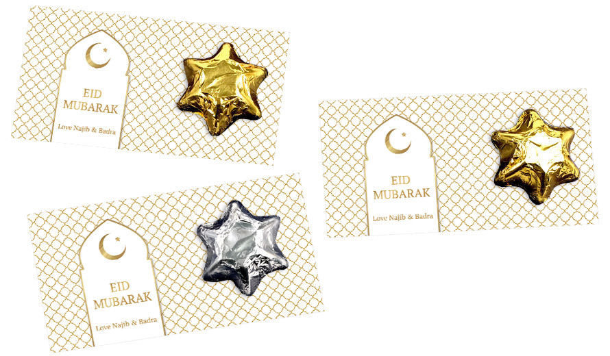 White Window Personalised Eid Star Card