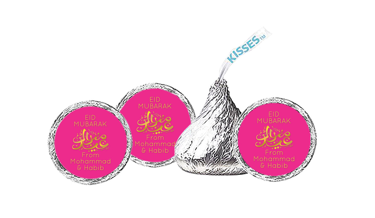 Symbol On Pink Eid Mubarak Personalised Hershey's Kisses